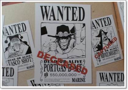 ワンピース onepiece 手配書ポスター 懸賞金ポスター エース